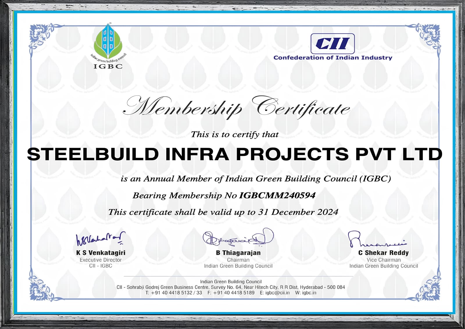 Recognition Certificate