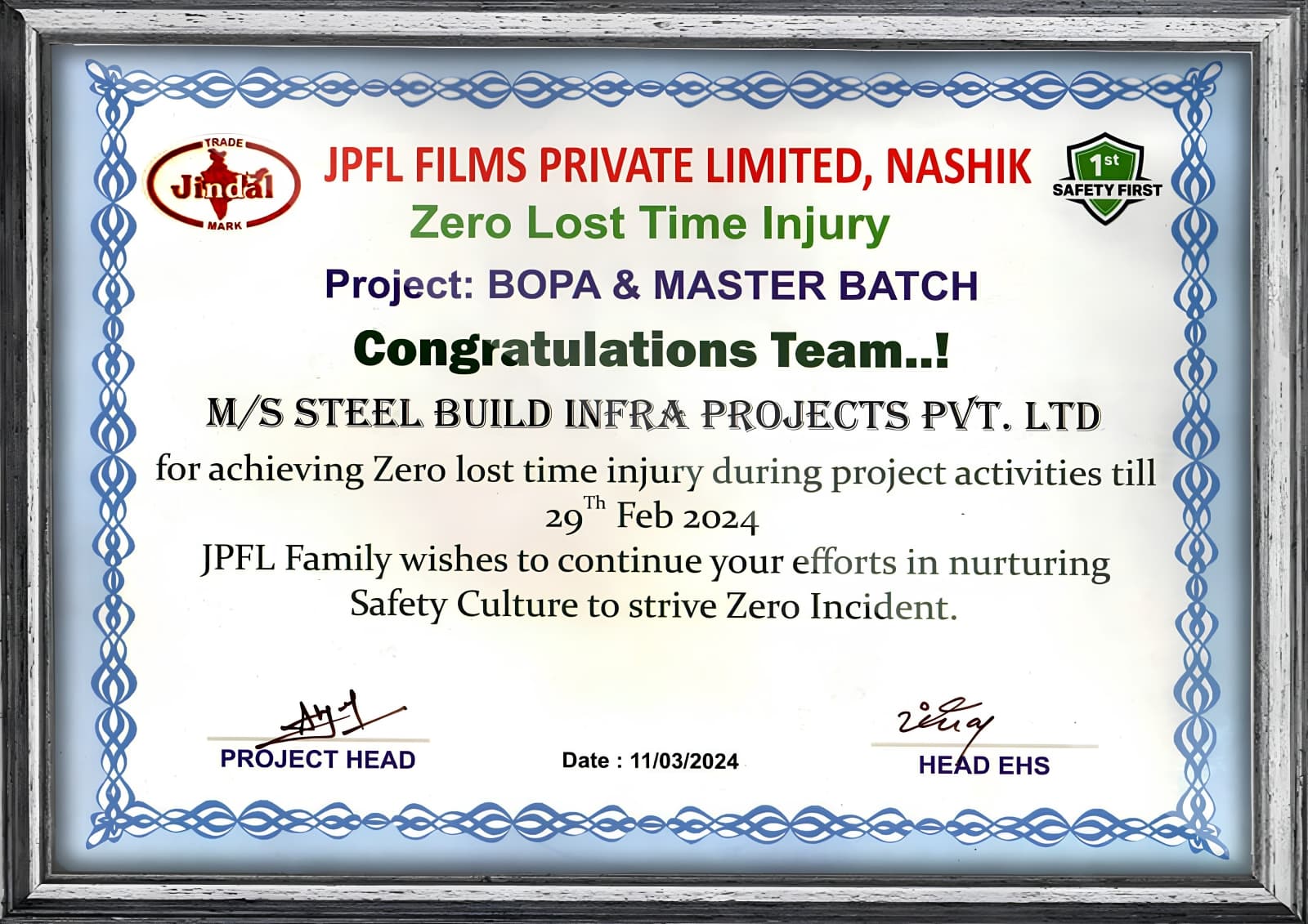 Appreciation Certificate