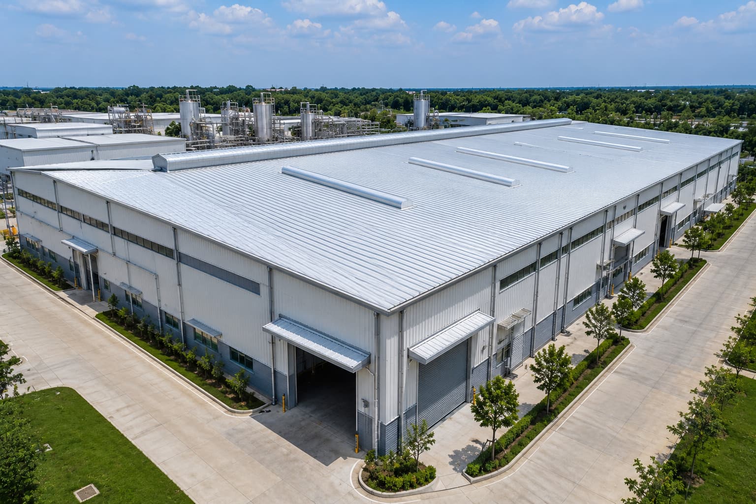Food Processing with profiled industrial roofing sheets