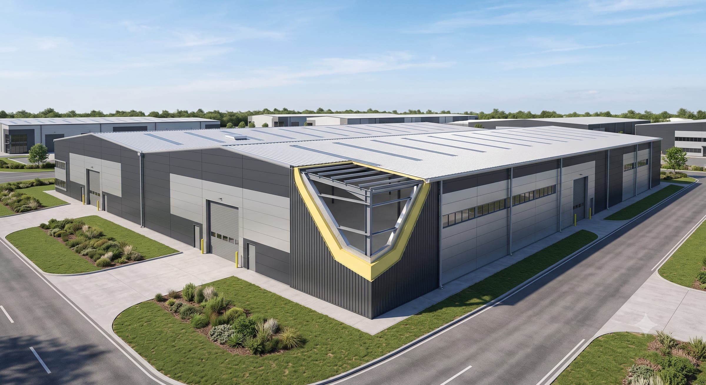 Industrial Manufacturing Plants using insulated sandwich panel systems