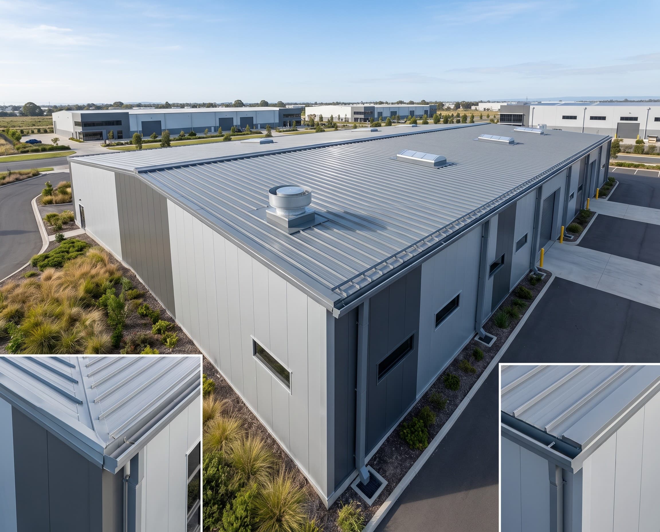 Industrial Manufacturing Plants using engineered roofing and wall-cladding accessories