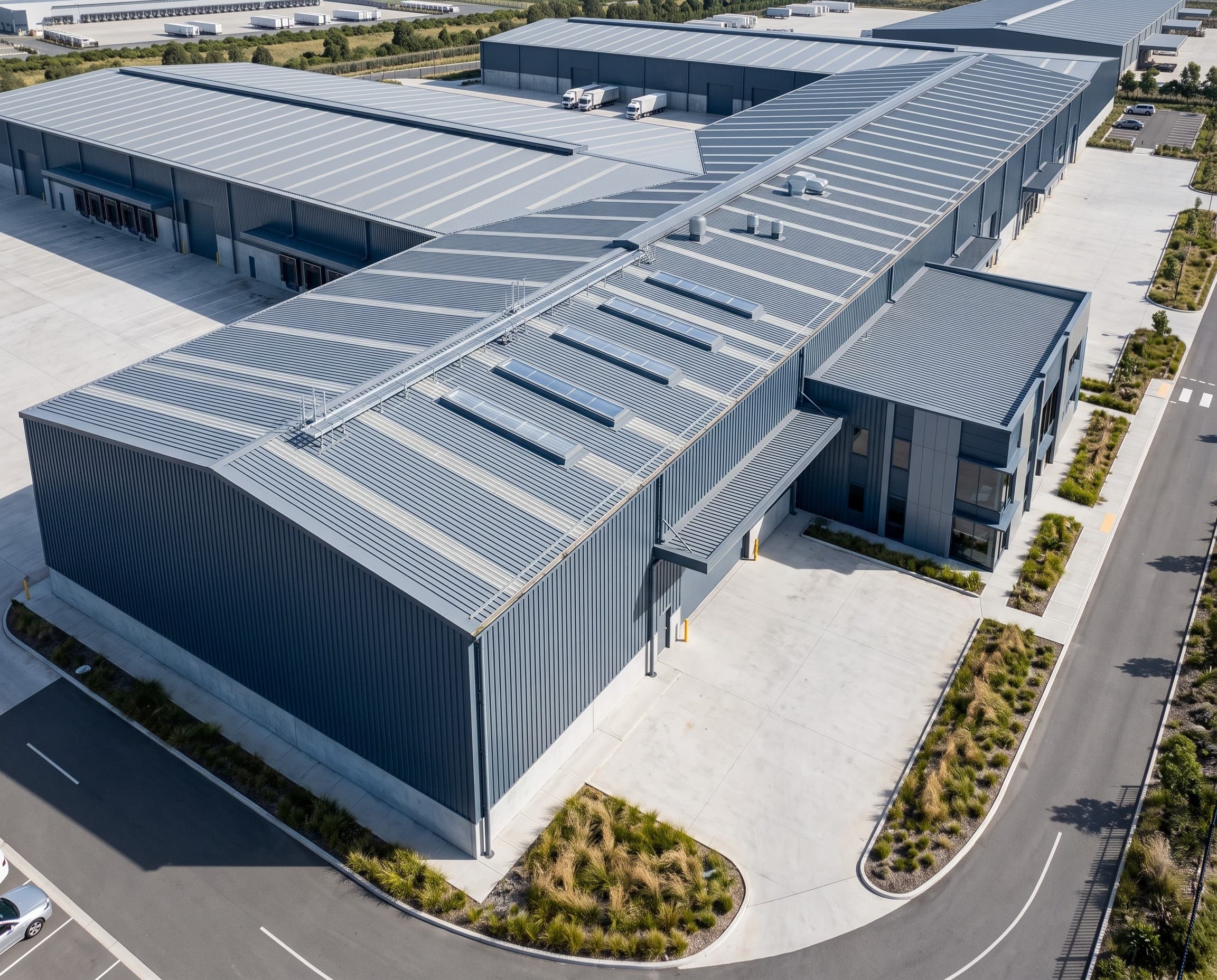Warehouses & Logistics Buildings using engineered roofing and wall-cladding accessories