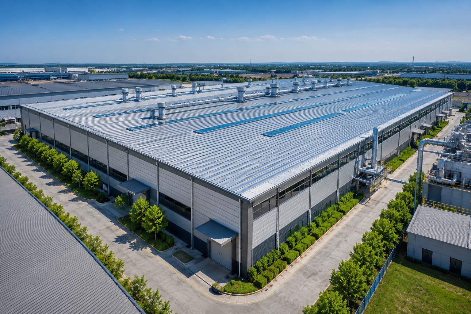 Manufacturing Facilities with standing seam roofing system