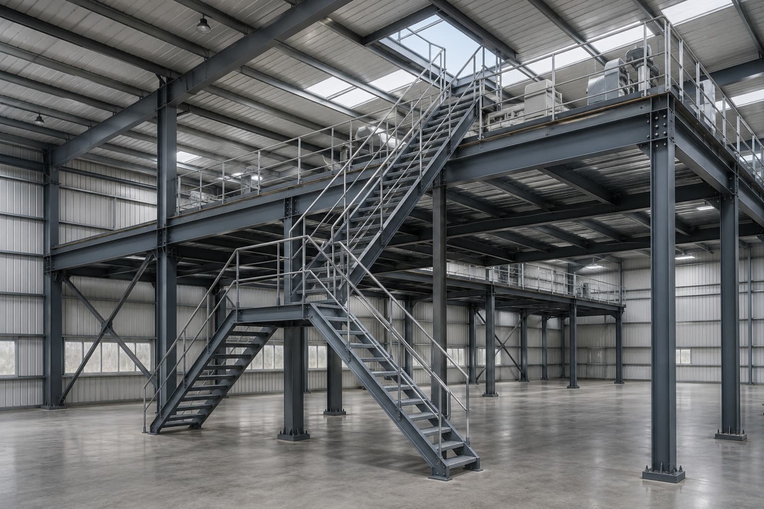 Roof Platform Access industrial steel staircase application