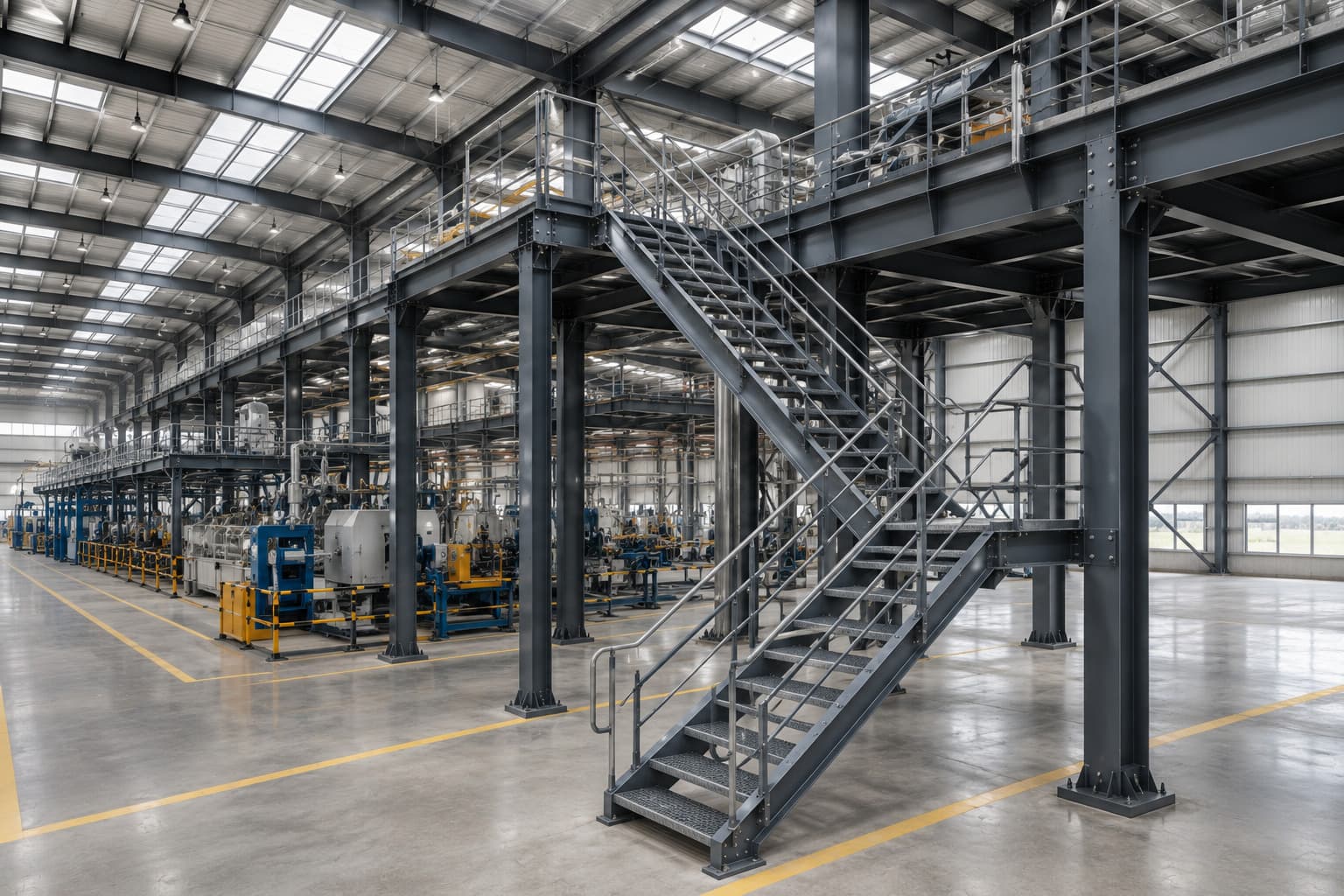 Production Facilities industrial steel staircase application